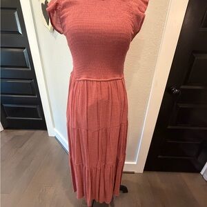 Chic Women's Coral Maxi Dress